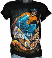 3D Rock Chang Original Hip Hop Street Skater Glow In The Dark Unisex T-Shirt XXXL blue