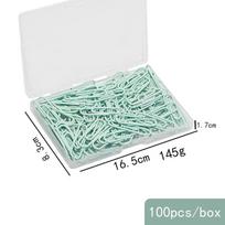 Colorful 50mm Square Box of 100 Bent Paper Clips for Office and Book Use white