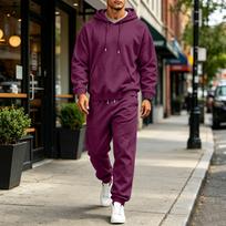 Men's Color Sweatsuit Trendy Casual Athletic Set for Spring and Fall L