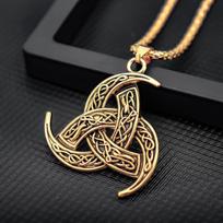 Nordic Vikings Necklace Legend Odin Horn and Dragon Pendant Necklace 50cm (Necklace Size） gray