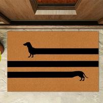 Modern Minimalist Dachshund Welcome Mat - Non-Slip Long Dog Silhouette Entrance Rug - Aesthetic Decorative Indoor Floor Mat 43X75CM brown