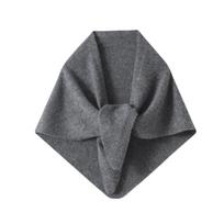 Moterų 100% kašmyro megztas trikampis šalis-šalikas - vientisos spalvos, šilta kaklo mova, rudens/žiemos aksesuaras One Size gray