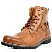 Vyriški Batai Odiniai Ankle Boots Metalinis Dvigubas Užtrauktukas Motociklininko Batai Retro Aukšti Vyriški Batai Dizainerio Didelis Dydis 48 Odiniai Batai 43 brown