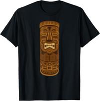 2026 New Vintage Tiki Hawaiian Polynesian Mask Four Totems Gift Soft TShirt Unisex Clothing Tops Graphic Unisex T Shirt Streetwear 4XL brown