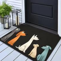 Pet-Friendly Non-Slip Door Mat with Cute Cartoon Dog Paw Print Design - Machine Washable Mat for Entryway, Laundry Room, Garden 43X75CM
