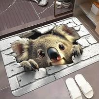 Illusion Cave Koala Doormat, Outdoor Floor Mat, Non-slip Bathroom Floor Mat 40X60CM