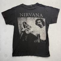 Nirvana Kurt Cobain Rock Black & White Graphic Concert T-Shirt S VTG Y2K Style Unisex T-Shirt S gray