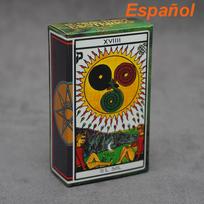 Tarot carta El Sol arcano mayor XVIII ilustraciones coloridas estilo esotérico baraja completa para adivinación astrología y med šviesiai pilka spalva