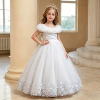 Mergaičių princesės tiulio suknelė vaikams nuo 3 iki 12 metų 160cm balta
