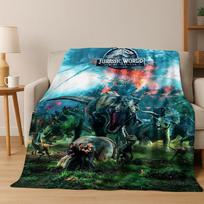 Klasikinė Juros periodo parko dinozaurų filmo Tiranzauras Reksas flanelinė antklodė, jaukus minkštas pledas namams, miegamojo lovai, sofai 75x90cm