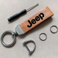 Jeep automobiliui Vintažinis odinis raktų pakabukas Žiedas Cinko lydinio grandinėlė Raktas Jeep Grand Cherokee Wrangler JK Gladiator Compass Renegad black
