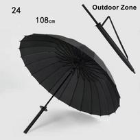 Lauko Zonos Katana Skėtis Kardas Ašmenys Japoniška Juoda Samurajaus Rankena Riteris Ninja Skėtis Katana 24 Black (Dia. 108cm)