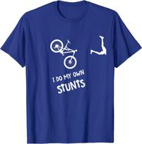 I Do My Own Stunts Mountain Bike - Funny MTB T-Shirt 150 blue