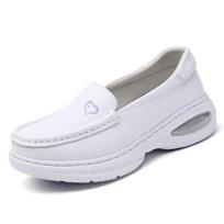 Moteriški natūralios odos slaugytojo batai - su oro pagalvėle, minkštu padu, pralaidūs orui, patogūs, neslystantys, skirti vasaros ligoninės naudojimui Size 40 white