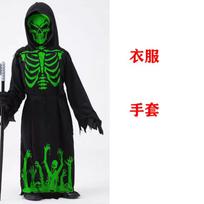 Halloween women's luminous grim reaper skeleton clothes girls halloween party cos dress up S black