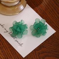 Elegant French 3D Flower Ear Cuff: High-End, Versatile Summer Earrings blue