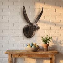 Hare Head Hook AntiqueStyle Wall Decorative for Entryway, Hallway