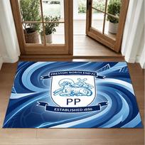 Preston North End Football Design Crystal Velvet Rug Soft Decorative Mat for Bedroom Entrance 40cmx60cm gray