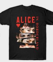 Alice in Borderland Grafinis 100% Medvilnės Unisex Marškinėlis, Aukštos Kokybės Vyriškas apvalia kaklo iškirpte moteriškas vintažinis L brown