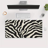 ZebraPatterned Table Mat AntiSlip Rubber Base Board For Games Arge Black And White Striped Decoration For Computer Work Area 800x300x2mm white
