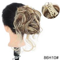 Sintetinis netvarkingas garbanotų nagų segtukas plaukų priauginimui Chignon Donut Roller plaukų papuošalas, skirtas karščiui atsparus netikrų plaukų kuodelis gray