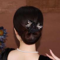 Cloth Flower Hair Clip Non-slip Lazy Hair Curler Fashion Hair Bun Roller  Hair Accessories 9 black