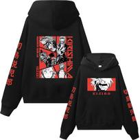 Anime Mano Herojus Akademija Džemperiai Midorija Bakugo Todorokis Grafika Atspausdinta Puloveris Harajuku Hip Hop Unisex Gatvės drabužiai Kasdieniai Drabužiai M black