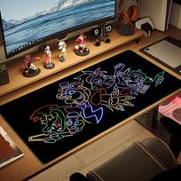 FNAF Spalvotas pelės kilimėlis Didelis žaidimų stalo paminkštinimas Neslystantis nešiojamojo kompiuterio planšetinio kompiuterio Didelis pelės kilimėlis XXL Matas Mini PC Žaidimų kilimėlis Su užrakinamu kraštu 40cmx90cm(15.7x35.4inch)