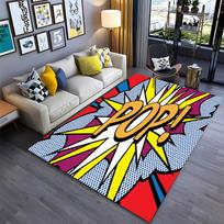 Pop Art 3D spausdinti didelio ploto kilimai namų svetainei vaikų miegamajam sofai prie durų virtuvės grindims neslystantis dekoras 70x100cm (28x39in) gray