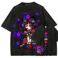 Nuostabaus skaitmeninio cirko anime gerbėjo marškinėliai, tinkami dėvėti ištisus metus, aukštos kokybės, asmeniški drabužiai, dideli dydžiai, unisex, naujas modelis, porų marškinėliai S black