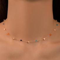 docona Charms Bead Clavicle Chain Choker Necklace for Women Elegance Gold Color Alloy Metal Adjustable Party Jewelry Collar brown