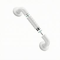 Washroom Grab Bar with Textured Sleeve | Sturdy Stainless Steel Inner Tube Handrail glowing white