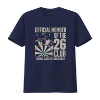 180g Heavyweight Darts Club 26 Retro T Shirt Officieel Dartbord Logo Nummer Design Casual Streetwear Ronde Hals Lichte Vintage 4XL gray