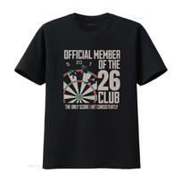 180g Heavyweight Darts Club 26 Retro T Shirt Officieel Dartbord Logo Nummer Design Casual Streetwear Ronde Hals Lichte Vintage 4XL gray