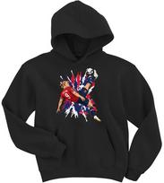 Erling Haaland Spray Paint Norway Hoodie Hooded Sweatshirt T-Shirt Youth Small S blue