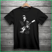 Frankenstein Playing Electric Guitar Horror T-Shirt Black S-3XL Unisex T-Shirt L gray