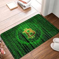 Bitcoin Cryptocurrency Crypto Digital Code Doormat Mat Anti-Slip BTC Blockchain Bath Kitchen Garage Rug Carpet 40*60cm 40cmx60cm