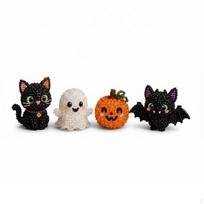 Gyvūnų karoliukų rinkinys „Pasidaryk pats“ karoliukų rinkinys „Maži kiemo paukščiai“ Halloween Cute Ghost black