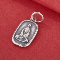 S925 Sterling Silver Tibetan Buddha Pendant with Scripture Tag for DIY Beaded Bracelet or Necklace Accessories. S925 Sterling Silver gray