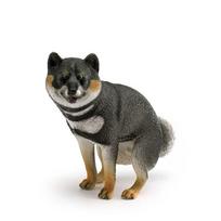 Pug Shiba Inu Figurine Simulation Japan Shiba Inu Figure Puppy Pet Dog Animal Model  Home Decor style 6 black