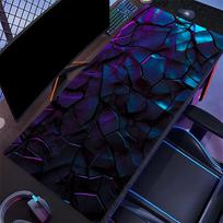 Neon Crack Lightning Gaming Mouse Pad Black Rock Non Slip Rubber Smooth Large Desk Mat For Gamers Office Table Accessories 800x400x2mm blue
