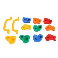 Rock Climbing Holds with Handles Mounting Hardware Multi Colored Rock Wall Climbing Kit for Indoor Outdoor multi