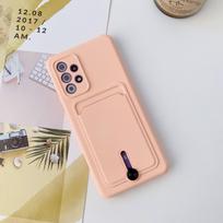 Applicable to Samsung S25Ultra anti-drop card bag A56 mobile phone case A53 pull-out integrated A35 all-inclusive soft case A72 S25PLUS šviesiai rausvos spalvos