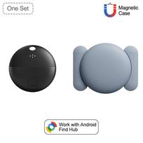 Air Tags Stiprus magnetinis paslėptas silikoninis dėklas Android Google Find My Iphone Mini GPS sekikliui Padėties nustatymas Automobilio Dviračio Motociklo Black-Blue-1Set