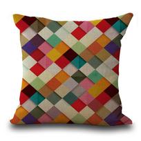 Spalvinga geometrinė abstrakti marginta pagalvės užvalkalas Automobilio juosmens pagalvės užvalkalas Namų sofos dekoravimo pagalvės užvalkalas 45 * 45 cotton and linen beige
