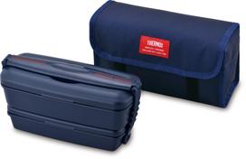 Termosas Bento Dėžutė 2 Aukštų Šviežia Pietų Dėžutė 900ml Tamsiai Mėlyna DJB-906W DPNV black
