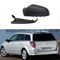 04-09 Opel Astra H Mk5 Juodas Galinio vaizdo veidrodžio korpusas ir apatinis dangtelis Left Mirror Cover (Matte Black)