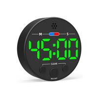 LED Timer with Magnetic Backing and Transparent LCD Screen Designed for Cooking Baking Study and Office Time Management žalia