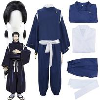 Anime Jujutsu Kaisen Noritoshi Kamo Cosplay Juodi Plaukai su Mėlynu Palto Kimono Kostiumu Helovino Karnavalo Šventės Kostiumai L-(Costume+Wig) black