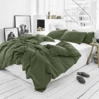 100% Linen Bed Duvet Cover Stone Washed France Linen Solid Color Breathable Home Textiles Bedding Quilt 140X200cm samanų žalios spalvos